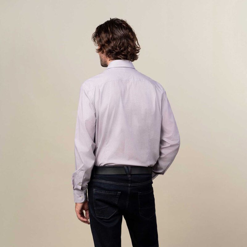 Rembrandt Sinatra Maroon & Navy Geo Print Shirt image number 1